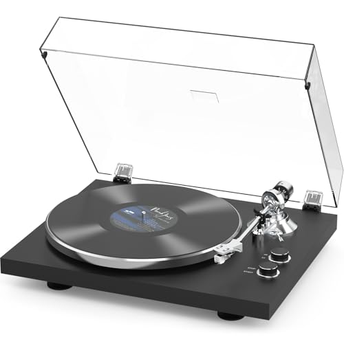 Image of Record Player Turntable for Vinyl Record Wireless Output Aluminium Platter Belt-Drive LP Turn Table 2 Speed Phono RCA Line Out AT-3600L MM Cartridge Audio Sound USB Digital to PC Vinyl Recording Black