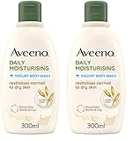 Aveeno Daily Moisturising Yogurt Body Wash | Genltly Cleanses Normal to Dry Skin | Vanilla and Oat Scented | 300ml [Packaging may vary] (Pack of 2) - Image 1