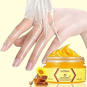 La Milee Hand Mask Milk Honey Peel Off Hand Wax Moisturizing Hydrating Nourishing Exfoliating Hand Film Hands Care Paraffin 110g