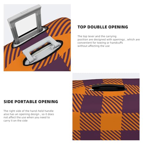 Fall Buffalo Plaid Luggage Cover Washable Elasticated Luggage Covers for Suitcase TSA Approved Stylish Scratch Resistant Luggage Case Protector4