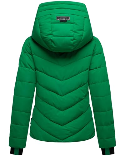 MARIKOO Damen Winterjacke warme Steppjacke mit abnehmbarer Kapuze Samuiaa XVI Smaragd Green Gr. S