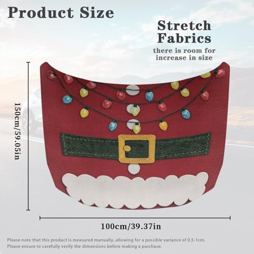 Image of Renewold Christmas Lights Colorful Novelty Car Hood Cover Protector Hood Covers for Cars Xmas Winter Hood Wrap Blanket Women Men Automotive Exterior Accessories Decor for Most Sedan Small SUV Truck