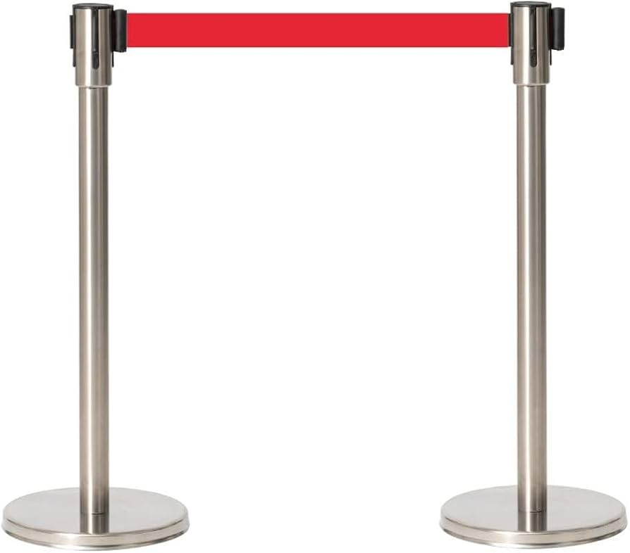 ベルト　パーテーション　スタンド　まとめ売り２本セット Amazon.co.jp: ベルトパーテーション 2本セット シルバーポール