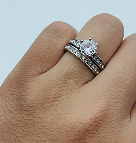 Couple Rings His Her Wedding Ring Sets Matching Rings White Gold Plated Aaa Cz Ring Titanium Men Ring #TOP5