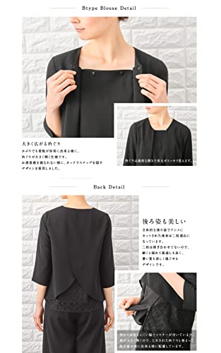 （マーガレット）夏用 ブラックフォーマル レディース 夏素材 ワイドパンツ 喪服 礼服 冠婚葬祭 m521-L 5枚目