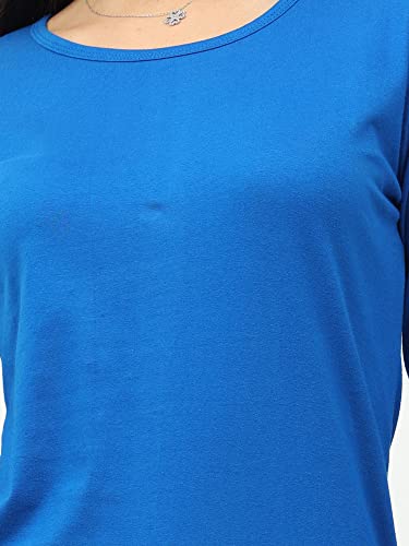 Image of FLEXIMAA Women's Cotton Plain Round Neck Full Sleeve T-Shirt