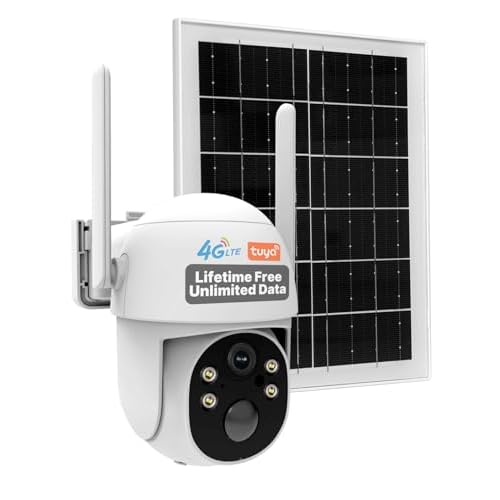 MOES 4G LTE Cellular Solar Security Camera, Lifetime Free Unlimited Data 2K Wireless Outdoor Surveillance, Color Night Vision, AI PIR Motion Sensor Detection, Built-in VSIM Card, 32GB Storag