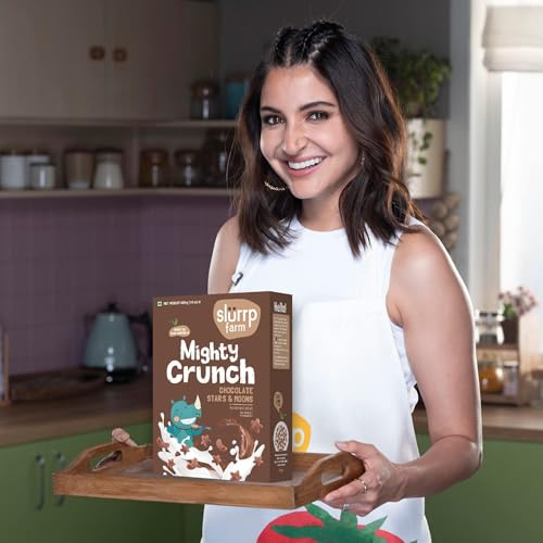Image of Slurrp Farm Choco Crunch Chocolate Cereal | No Maida, No Refined Sugar, No Added Colour | Ragi Stars and Moons | Healthy Breakfast for Kids | 300 g (Pack of 2)