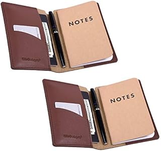 wisdompro Journal Cover, 2 Pack PU Leather Notebook Cover for Moleskine Cahier Journal Pocket, Field Notes,or other 9x14CM (3.5" x 5.5") Pocket Notebooks - Brown