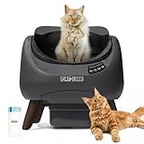 CATLINK Lettiera Autopulente per Gatti, Design Aperto con Ingresso dall'Alto, Wi-Fi 5 GHz, Capienza XL 12L, Compatibile con Tutti i Tipi di Sabbia, Ideale per Famiglie con Più Gatti(Grigio antracite)