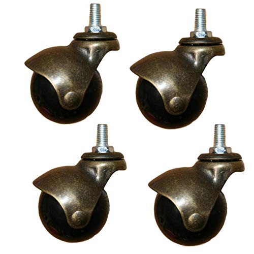 Furniture Casters with Threaded Rod Mounting, Smooth Rolling Ball Caster Wheels for Office Chairs, Sofas, and Coffee Tables (M8 4 pcs)