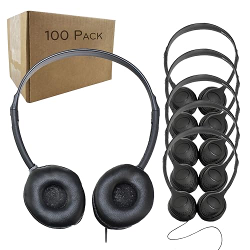 Soundnetic SN313 Classroom Headphones, 100 Pack, Black