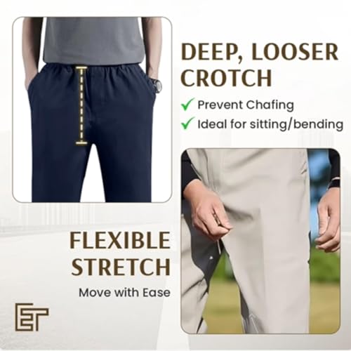Puliam Mens Stretch Pants, Easetactic - Flex Fit Zipper-Pocket Durable Pants, for Seniors Work, Outdoor Activities4