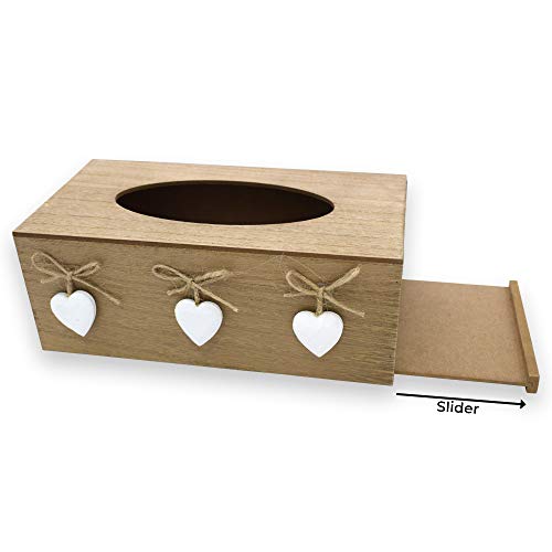 Image of Sterling Vintage Tissue Paper Holder Box Storage Cover Case Facial Napkin Holder with Lock Mechanism - Rectangular MDF Wood Finish with 2 Bottle Room Freshener (Tissue Box No -13)