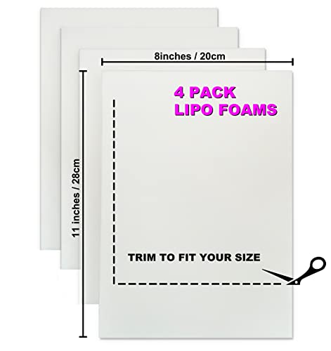 Gepoetry 4 Pack Lipo Foam Post-surgical Ab Board Flattening Abdominal Compression Board for using with Post Liposuction Surgery Compression Garments Foam pads for Recovery 8"X11"