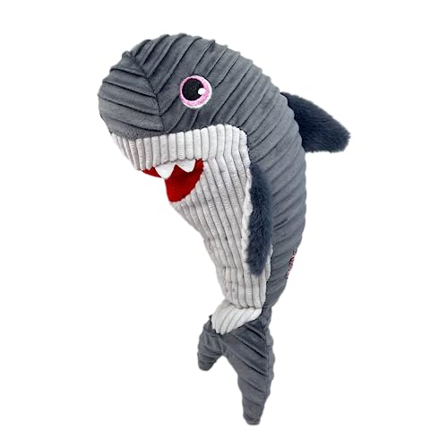 KONG Cuteseas Rufflez, morbido peluche increspato per cani (squalo)
