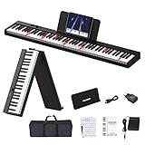♫【Ultradünne Digital Piano】88 Tasten tastatur klavier berührungsempfindliche reaktion, Die beleuchtete tastatur ermäßigung gefühl eines traditionellen klaviers vermittelt und angenehme haptik durch unterschiedliche tastenstärken kann die klangfarbe exquisite verändert werden.
