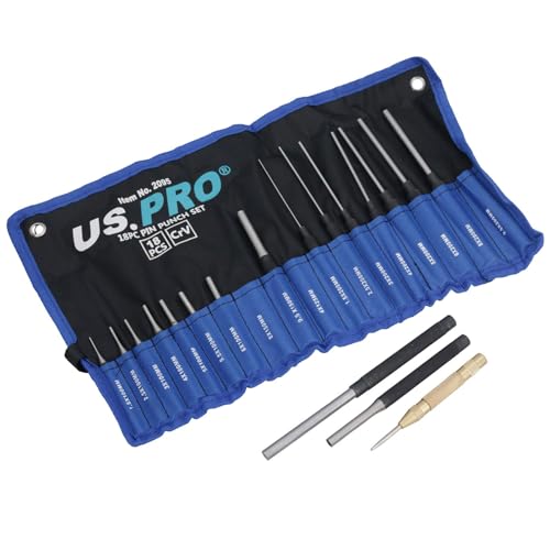 Parallel pin punch set/dot punch/automatic centre punch 18pc U.S.PRO AT131