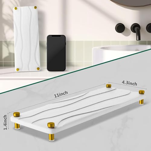 Sink Instant Dry Sink Organizer Gold Tone Riser Sponge Soap Dispenser Holder with Metal Feet Stone Rack Stone Sink Tray - Image 2