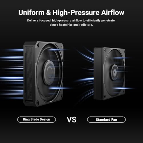 Image of ID-COOLING AT-120-K 120mm Case Fan, High Static Pressure Fan, 5.04mmH₂O
