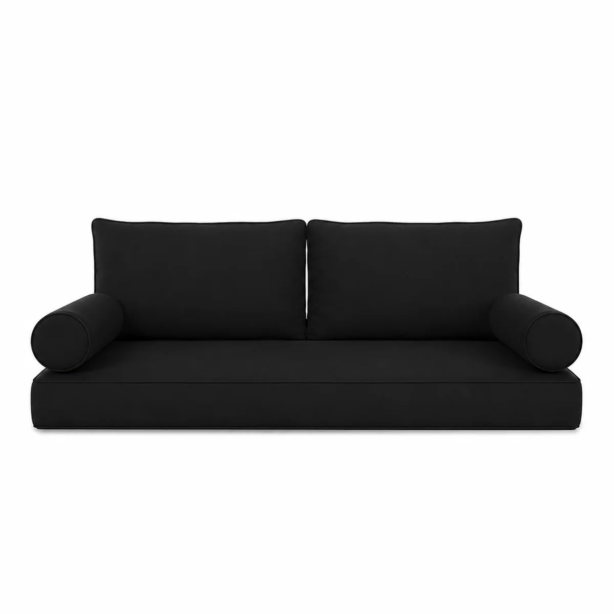 East Green Outdoor Mattress &amp; Pillow Package, Style 4 – Waterproof Cushion Package for Daybeds, Swing Beds, and Other Outdoor Furniture (Black, Twin, 6" Thickness)