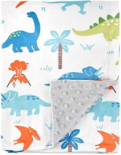 HOMRITAR Baby Blanket for Kids Super Soft Minky Blanket with Dotted Backing, Toddler