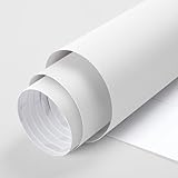 Tatyanna White Peel and Stick Wallpaper White Contact Paper 15.7inch x 118.1inch Matte Paintable Wall Paper Self-Adhesive Removable Wallpaper for Bathroom Solid Wall Paper Waterproof Vinyl