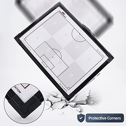 Podiumax Large Magnetic Soccer Dry Erase Coach Board Kit With Pen, Ereaser And Marker Pieces, 16" X 12", Stand Up Tactic Strategy Board, Two Sides, For Lineup Coaching #TOP4