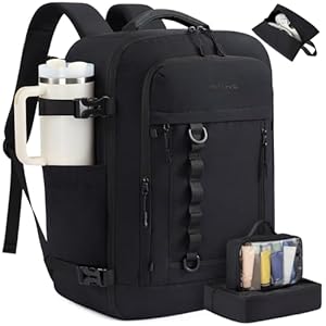 LOVEVOOK 40L Travel Backpack for Men Women Waterproof Carry On Backpack for Work Travel Flight Approved Personal Item with 3 Packing Cubes TSA Bag Fits 173 LaptopBlack