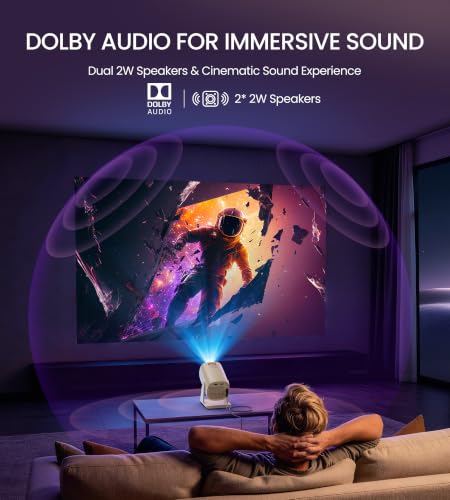 BIGASUO Roku TV Rotating Smart Projector w/ WiFi & Bluetooth - image 4