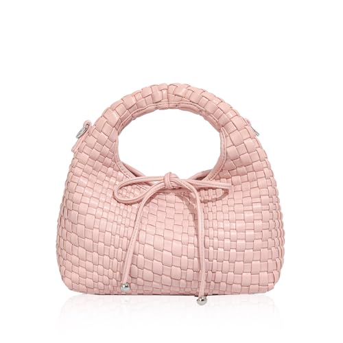 Image of JINMANXUE Fashion Mini Handbag For Women, Woven Tote Bucket Composite Bag Knitting Chain Bags, Crossbody Shoulder Purses