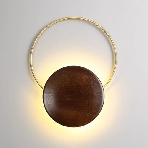Aplique de pared madera moderno con instalación de cable interior para pasillos 2