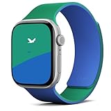 MOFT【公式直営店】アップルウォッチ用バンド マグネット シリコン Apple Watch対応バンド スポーツ 交換ベルト 軽量 通気性 防汗 マグネット留め具付き コンパチブル Ultra/Ultra 2/Ultra 3/S11/S10/S9/S8/S7/S6/S5/S4/S3/S2/S1/SE/SE2/SE3に適用 42mm 44mm 45mm 46mm 49mm（サファイアブルーxエメラルドグリーン）