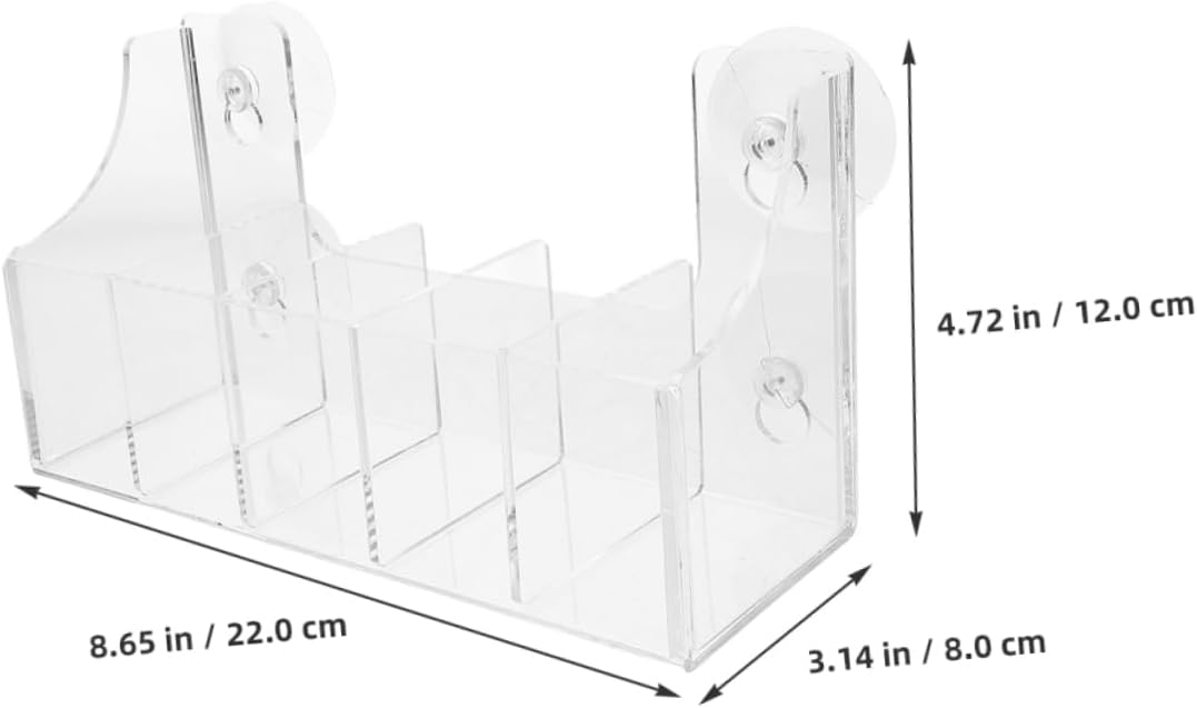 Zerodeko 2pcs Clear Acrylic Suction Cup Refrigerator Rack Organizer with Compartments Beverage Bottle and Spice Jar Storage for Home Supermarkets and Convenience Stores