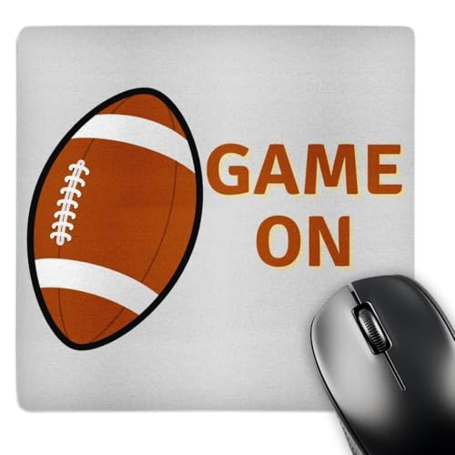 3dRose Unique Image of Football with Text of Game On - Mouse Pads (mp-378005-1)