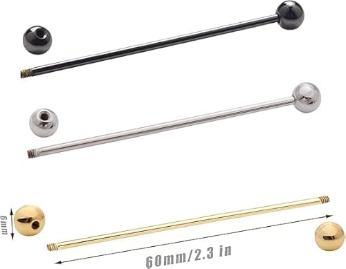 3 Pieces Men's Brass Collar Bar Pins Set, Gold Silver Black, 60mm Tie Clip Clasp Brooch,with Gift Box