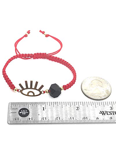 Image of Art & Designs by AA Evil Eye Red Thread Adjustable Bracelet with Genuine Jet Stone Azabache
