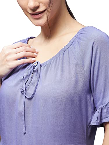 Image of Miss Chase Women's Lavender Round Neck Short Sleeve Floral Front Placket Short Top & Shorts Sets