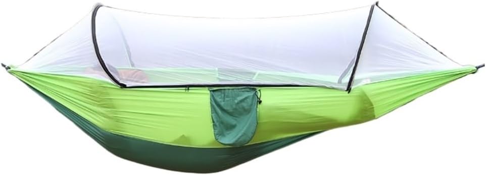 Anti-Rollover Hammock, Hammock with Mosquito Net, Quick-Open Hammock, Outdoor Camping Hammock, Single Cotton Hammock (1 Color)