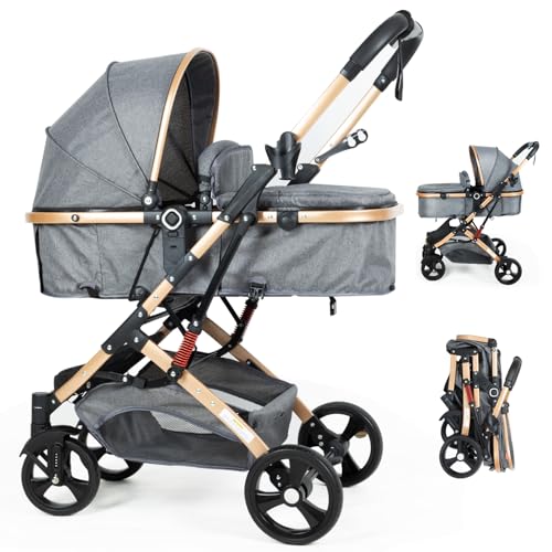 PEARLOVE 2 in 1 Convertible Baby Stroller Newborn Foldable Pushchair