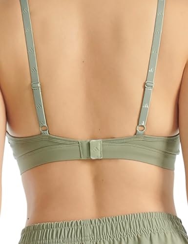 Sujetador de algodón para mujer adidas Scoop Bralette Sport Active Essentials 3 Stripes 3