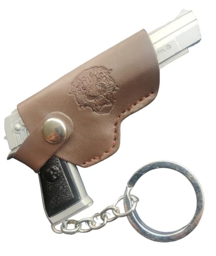 Image of Stainless Steel Toy Gun Pistol Little Lil Toy Gun Keychain Hand Gun Accessories Men's Gift Keychain|Keyring For Christmas Day,New Years, Good Friday,Thanksgiving In A Gift Box,Multicolor
