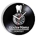 Orologio da parete personalizzato, con scritta "NO ticchettio", realizzato con incisione a forma di dente, icona del nome intagliato in vinile artigianale da parete