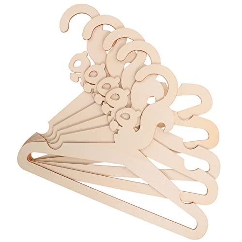 Cabilock 5Pcs DIY Cartoon Animal Wooden Hangers for Closet Organization Non Slip Clothes Hangers Creative Design for Newborns