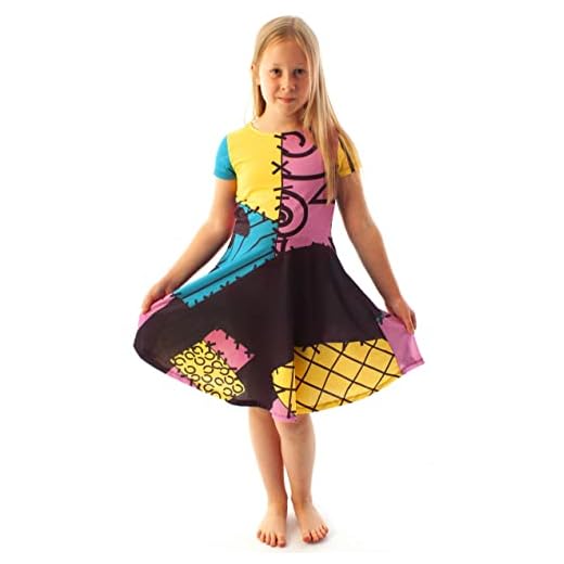 Nightmare Antes de Navidad Vestido Girls Sally Cosplay Fancy Dress Up 7-8 años
