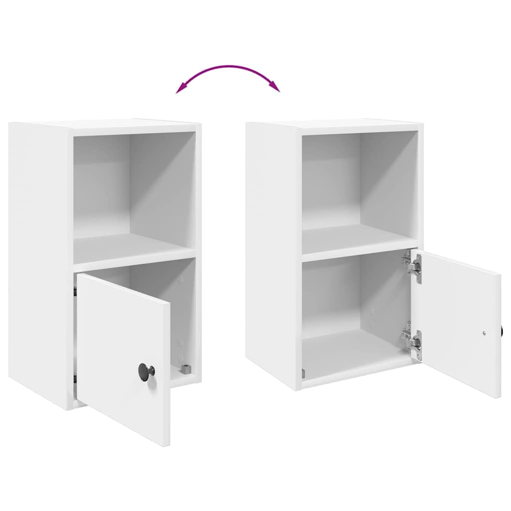 Regał na książki, biały, 31 x 24 x 52 cm, szafka z drzwiami i półką, uniwersalny organizer Cube Storage do salonu i biura
