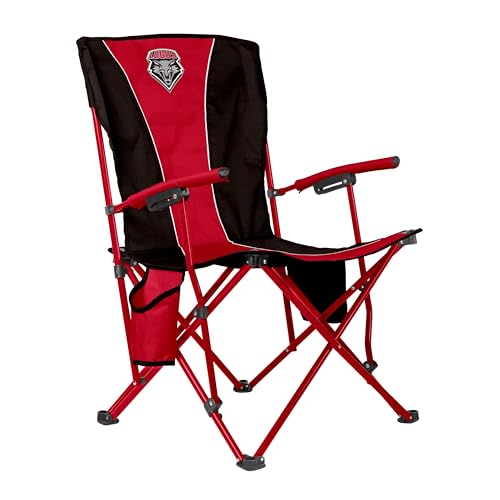 FANMATS NCAA New Mexico Lobos Hard Arm Chair – Steel Frame with Double Layered Polyester | Team Color | Mesh Cup Holders