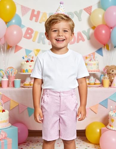Image of Boy Shorts Kids Stretch School Uniform Clothes Flat Front Dress Casual Shorts with Pockets for Summer