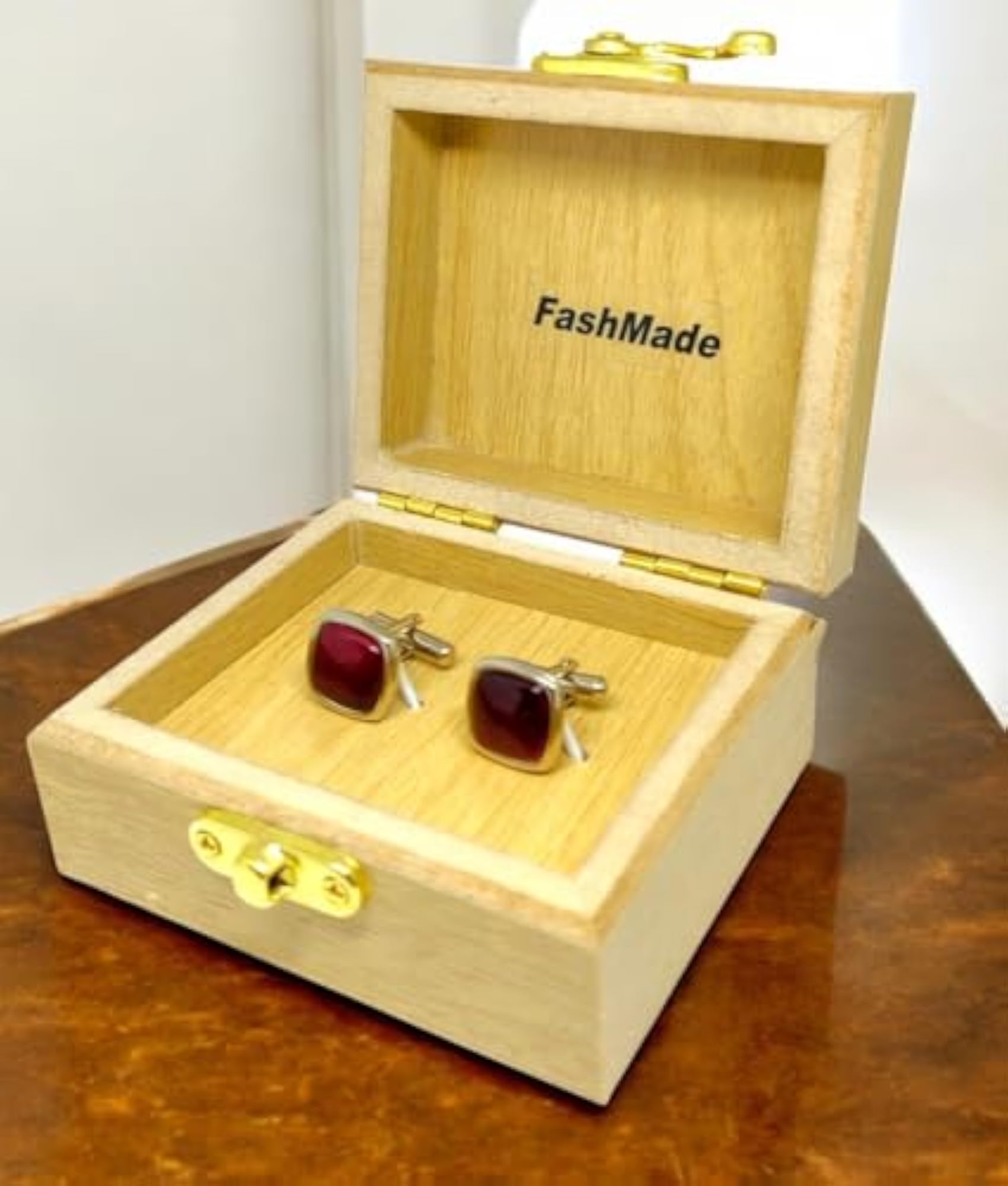 Wooden Box Cufflinks for Formal Wedding Wear