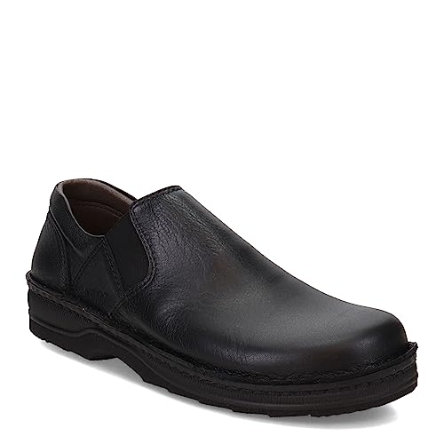 NAOT Tênis masculino Eiger Slip On, Couro preto macio, 46